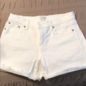 White jean shorts
